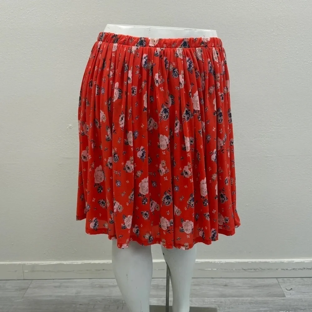 Torrid Orange Floral Mesh Skater Skirt - Size 4 (26)